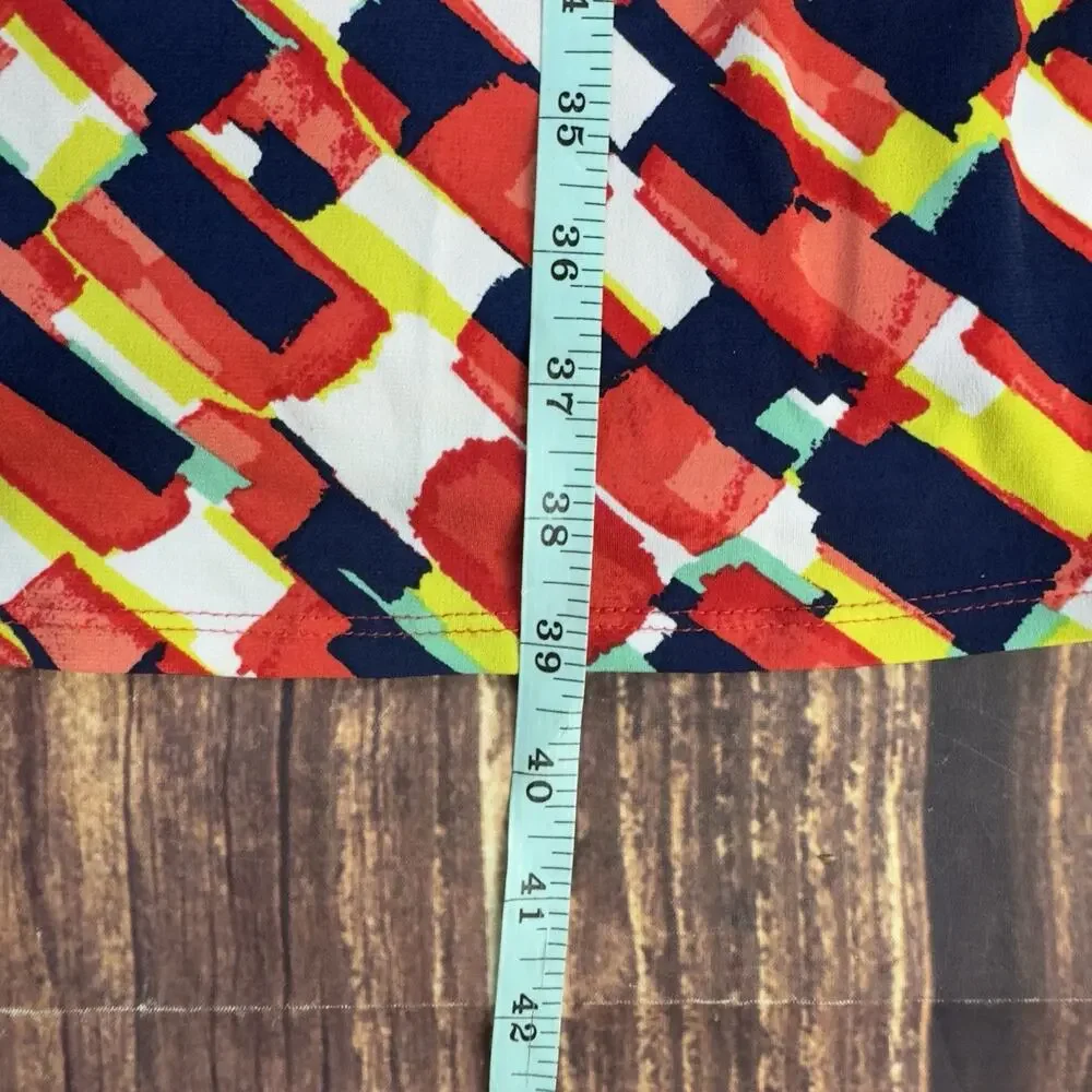 Kasper Womens Dress Size 14 Multi Color Red Yellow Blue Sleeveless - Picture 8 of 8